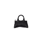 Just Cavalli Women's Black Croc-Embossed Horizontal Top-Handle Bag