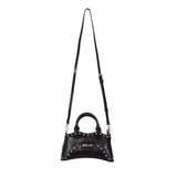 Just Cavalli Women's Black Croc-Embossed Horizontal Top-Handle Bag