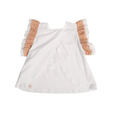 Ein Ghein Kids Girl's White Top with Crochet Sleeves