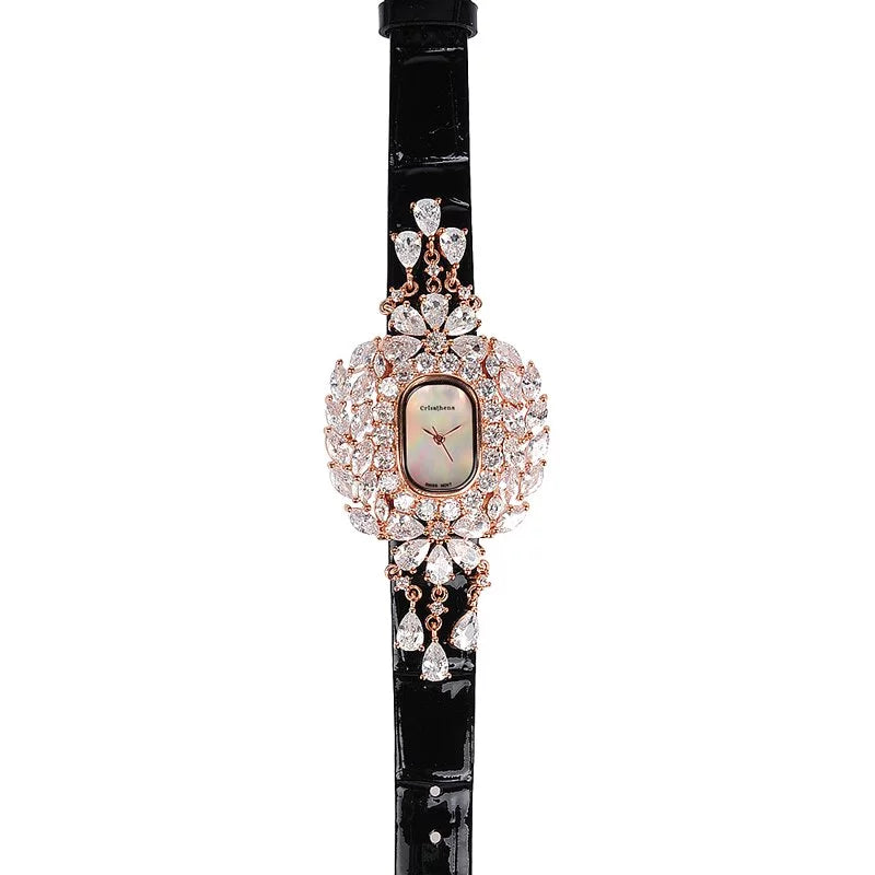 Crisathena Paris Chandelier Ladies MOP Dial Rose Gold Case Black Leather Strap Watch | Fashion Watches | GCC | Watch | Watches | Women | Womens | Womens Watches Crisathena Paris Chandelier Ladies MOP Dial Rose Gold Case Black Leather Strap Watch | Fashion Watches | GCC | Watch | Watches | Women | Womens | Womens Watches