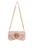 Just Cavalli Women's Black Quilted Shoulder Bag with Snake Clasp