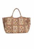 Just Cavalli Women's Botanical Print Canvas Beach Tote Bag