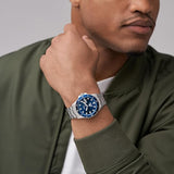 Fossil Blue Dive Gents Blue Dial Stainless Steel Watch