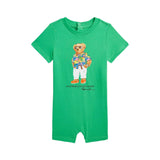 Polo Ralph Lauren Kids Baby Boy's Green Cotton Bodysuit with Polo Bear
