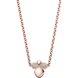 Emporio Armani Ladies Rosegold Stainless Steel Necklace With Zircon