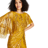 Theia Women's  Gown Gold Bronze Long Dress