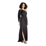 Theia Women's Tori Dropped Shoulder Gown Black Dress