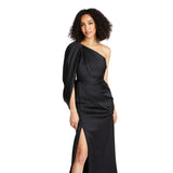 Theia Women's Tori Dropped Shoulder Gown Black Dress