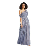 Theia Women's Fiorella Dropped Gown Periwinkle Dress