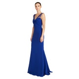 Theia Women's Alva Beaded Crepe Gown