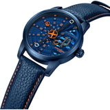 Police AVONDALE Gents Blue Dial IP Blue Case Blue Leather Starp Watch