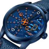 Police AVONDALE Gents Blue Dial IP Blue Case Blue Leather Starp Watch