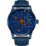Police AVONDALE Gents Blue Dial IP Blue Case Blue Leather Starp Watch