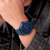 Police AVONDALE Gents Blue Dial IP Blue Case Blue Leather Starp Watch
