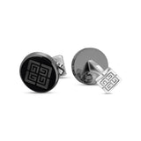 أزرار أكمام للرجال من جاي لاروش تشارلي من الفولاذ المقاوم للصدأ باللون الأسود