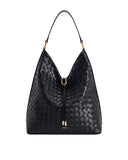 JW PEI Women's Aria Black Woven Texture Shoulder Bag