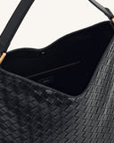 JW PEI Women's Aria Black Woven Texture Shoulder Bag