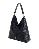 JW PEI Women's Aria Black Woven Texture Shoulder Bag