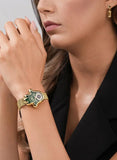 Cerruti 1881 Fortuna Ladies Watch - Gold-Tone with Green Mother-of-Pearl Dial & Hand Design