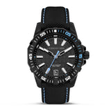 Cerruti Vallelaghi Gents Black Dial Black Case Silicone Strap Watch