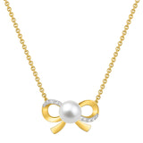 Fontenay Paris Gold Women's Plated 40 cm Necklace with a White Pearl and Zirconia