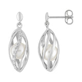 Fontenay Paris Women's Rhodium Plated Earrings with Zirconia