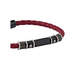 Cerruti 1881 Tornillo Gents Two-Tone Black & Red Braided Leather Bracelet