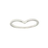 Silver-toned arrow plain V-shape ring with a smooth, polished finish