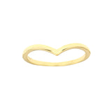 Smooth, plain gold-toned ring with a V-shaped top.