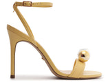 Schutz Women's Yellow High-Heel Sandal with Gold Sphere Detail