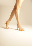 Schutz Women's Yellow High-Heel Sandal with Gold Sphere Detail
