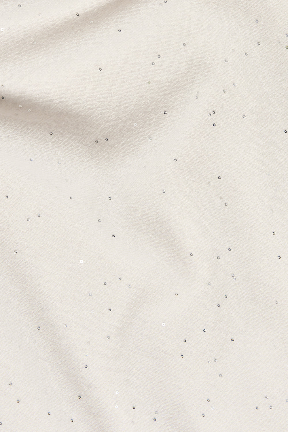 Star dust beige scarf with a soft, woven texture and scattered small, silver-toned sequins.