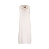 Amore Mio By Hitu Women's White With Embroidery & Embellishment Abaya