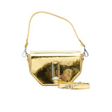 Abseel Women's Mirror Effect Fabric Gold Squared Bag