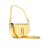 Abseel Women's Mirror Effect Fabric Gold Squared Bag