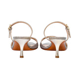 Albano Women's Silver Glitter Mule Sandals