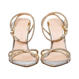 Albano Women's Patent Leather Crystal-Toe Heeled Sandal