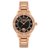 Versus Canton Road Ladies Black Dial Crystal Rose Gold Watch