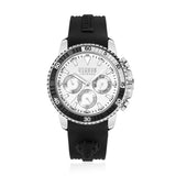 Versus Aberdeen Gents Silver Dial Stainess Steel Case Black Silicon Starp Watch