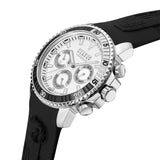 Versus Aberdeen Gents Silver Dial Stainess Steel Case Black Silicon Starp Watch