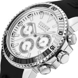 Versus Aberdeen Gents Silver Dial Stainess Steel Case Black Silicon Starp Watch