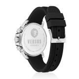 Versus Aberdeen Gents Silver Dial Stainess Steel Case Black Silicon Starp Watch