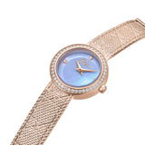Police Flare Women’s Rose Gold Mesh Watch with Blue Mother-of-Pearl Dial