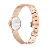 Police Flare Women’s Rose Gold Mesh Watch with Blue Mother-of-Pearl Dial