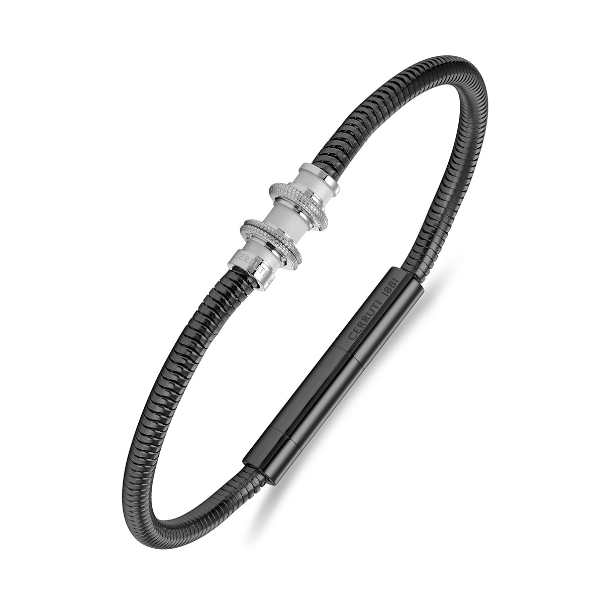 Cerruti 1881 Flavio Gents Cable With Small Motif Black Bracelet | All Accessories | Gents Bracelets | Men | Mens Cerruti 1881 Flavio Gents Cable With Small Motif Black Bracelet | All Accessories | Gents Bracelets | Men | Mens