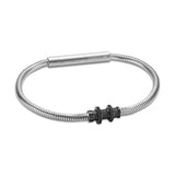 Cerruti 1881 Flavio Stainless Steel Cable Bracelet with Gunmetal Motif