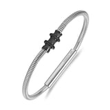 Cerruti 1881 Flavio Stainless Steel Cable Bracelet with Gunmetal Motif