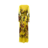 Alberta Ferretti Women's Fantasy Print Yellow Long Dress