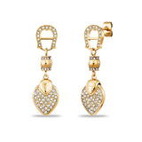Aigner Ladies Gold-Toned Drop Earrings with Crystals