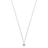 Aigner Ladies Silver-Toned Stainless Steel Short Necklace with Crystal Logo Pendant